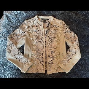 Cute Faux Leather and lace jacket